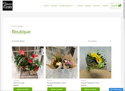 boutique en ligne Plan de Cuques gestion e shop vente de fleurs